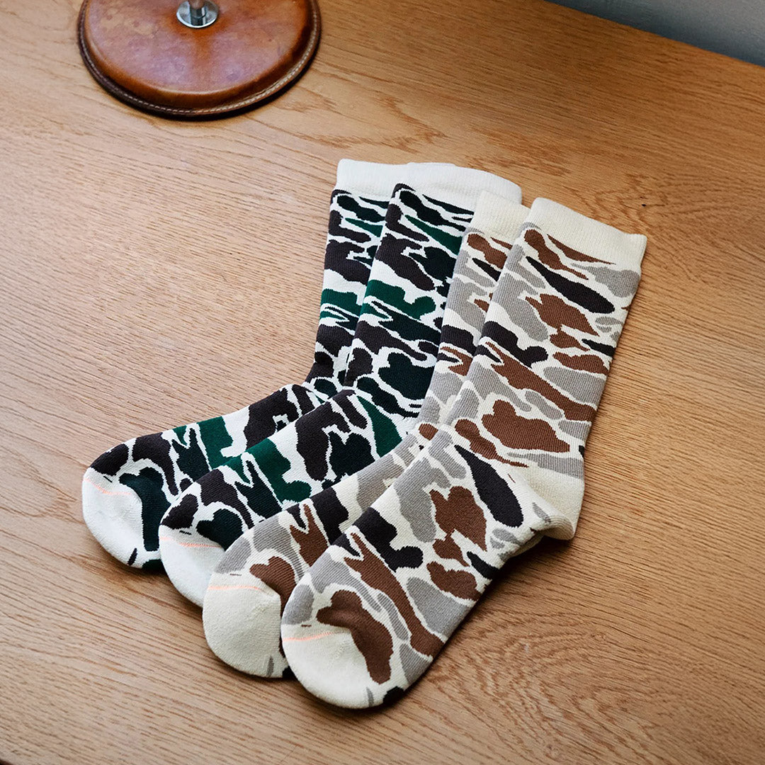 ROTOTO / R1339 Pile Camo Crew Socks