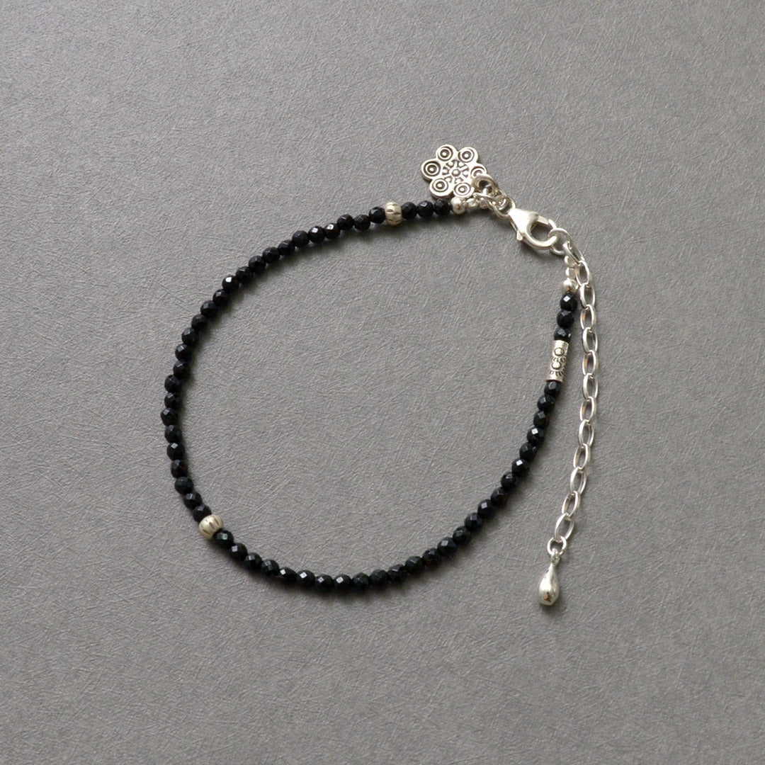 Phadua / Black Onyx(3mm)切割珠腳鍊調節器