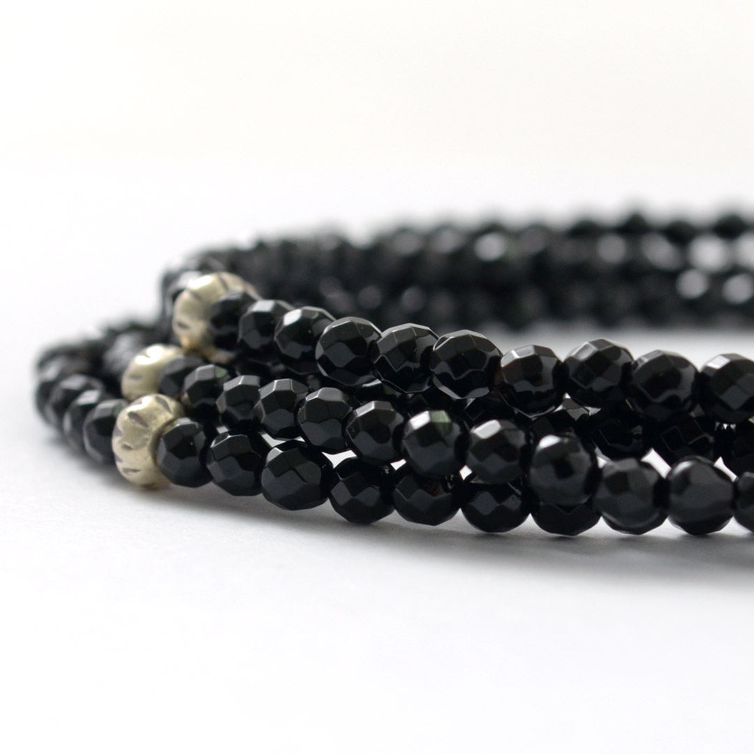 Phadua / Black Onyx(3mm)切割珠腳鍊調節器