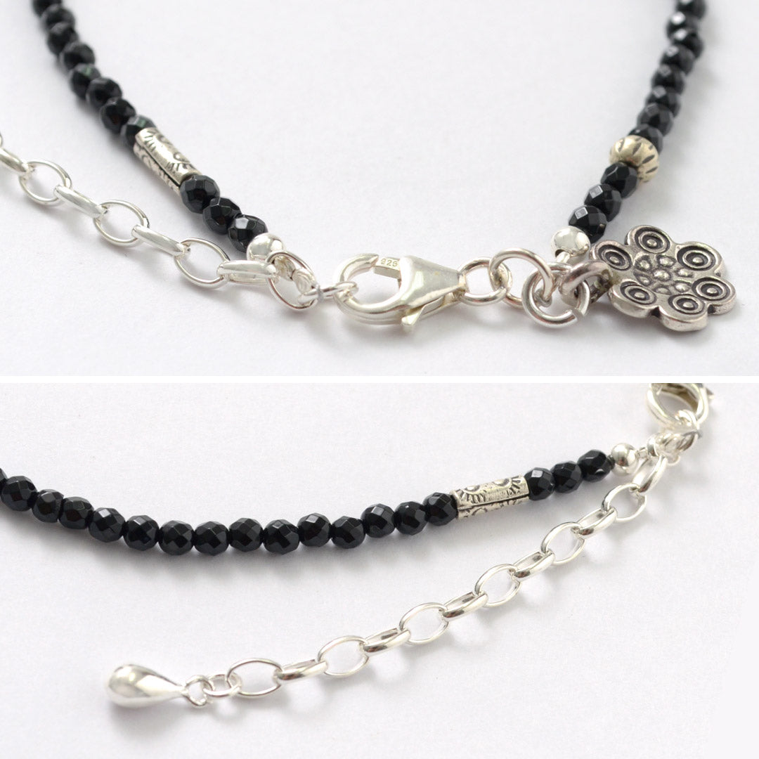 Phadua / Black Onyx(3mm)切割珠腳鍊調節器