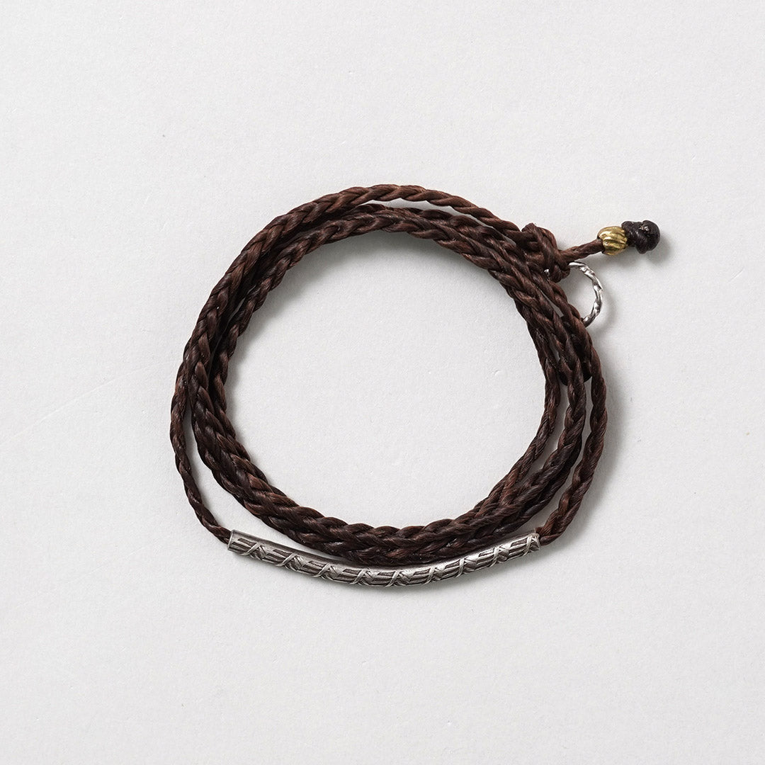 Phadua / cera Cord Karen Tube de plata / brazalete / collar