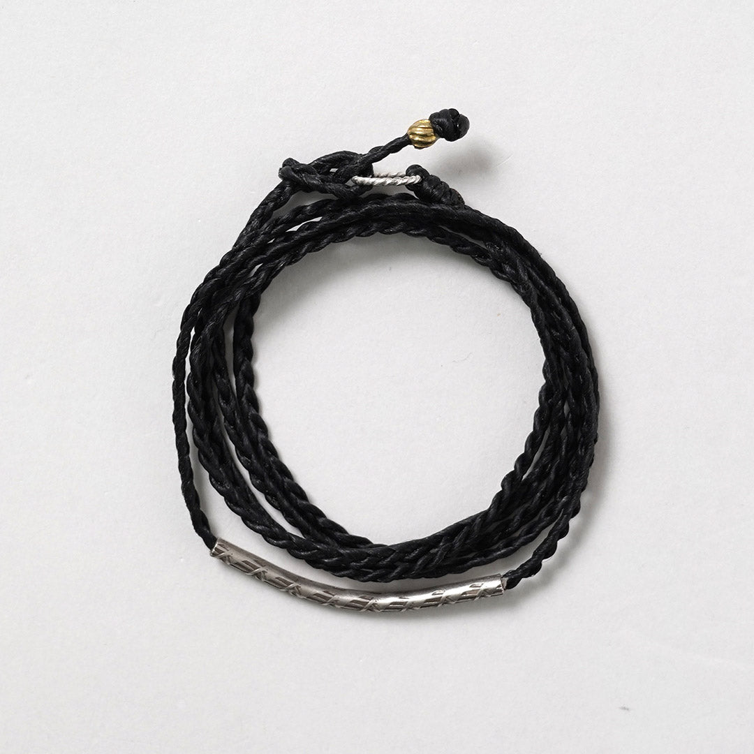 Phadua / cera Cord Karen Tube de plata / brazalete / collar