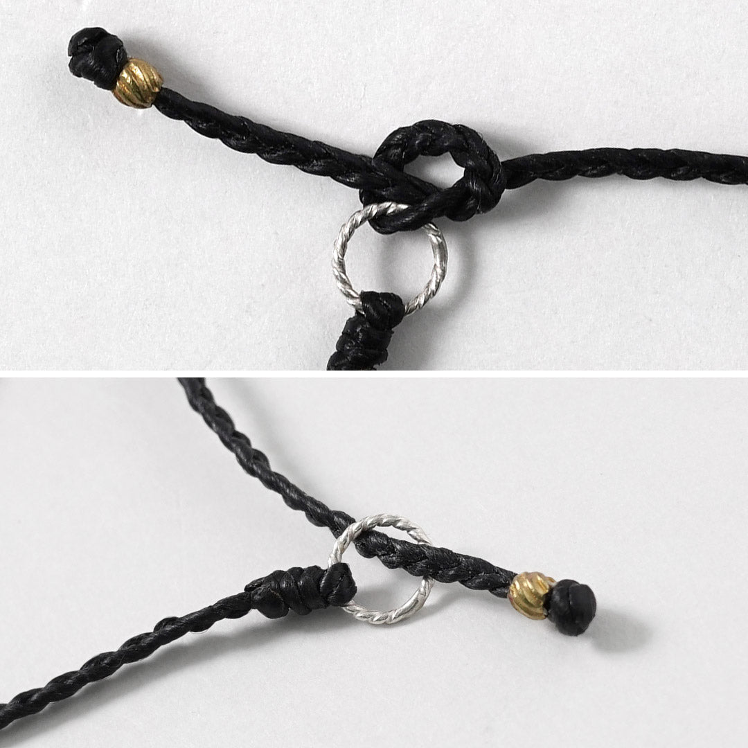 Phadua / cera Cord Karen Tube de plata / brazalete / collar