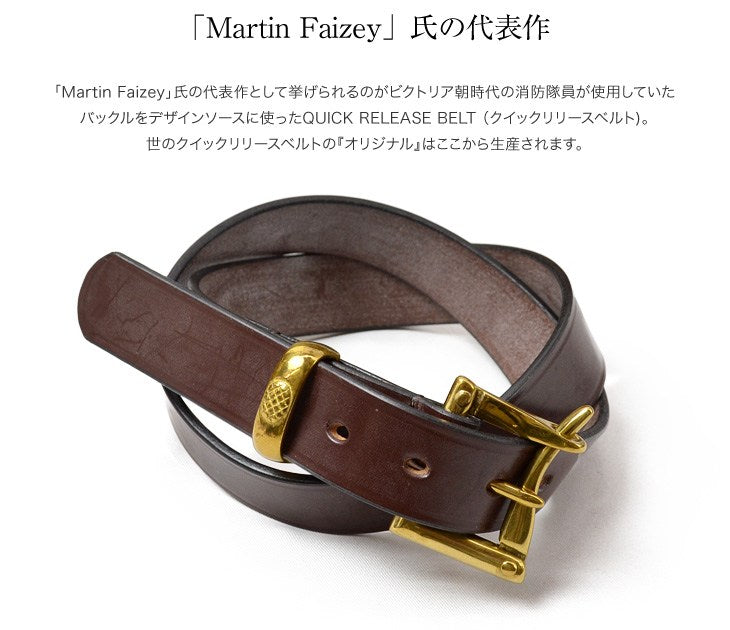MARTIN FAIZEY / 1.25 inch (30mm) quick release leather belt