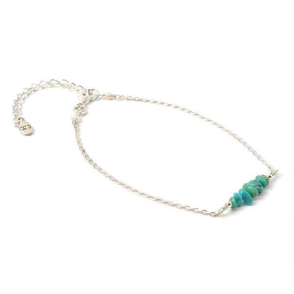 Chalisa T .. / Chita Turquoise Silver Chain Anklet