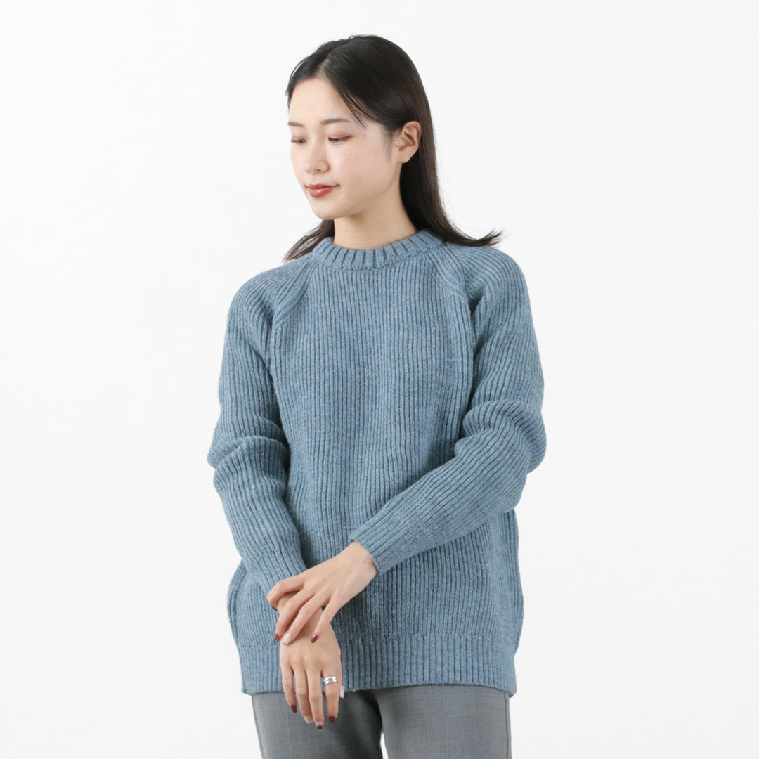 KERRY WOOLEN MILLS / 7G 1PLY 渔夫罗纹圆领针织衫