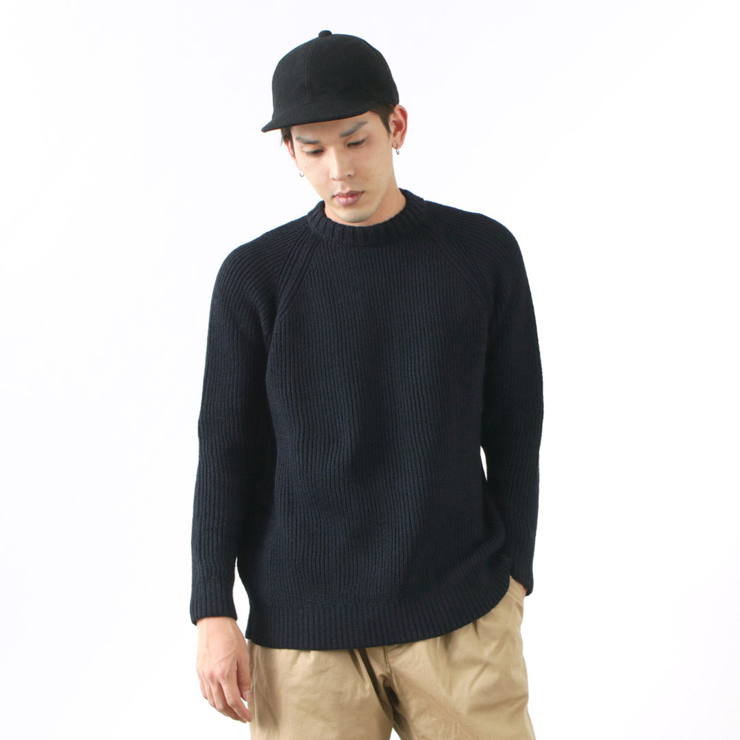 KERRY WOOLEN MILLS / 7G 1PLY 渔夫罗纹圆领针织衫