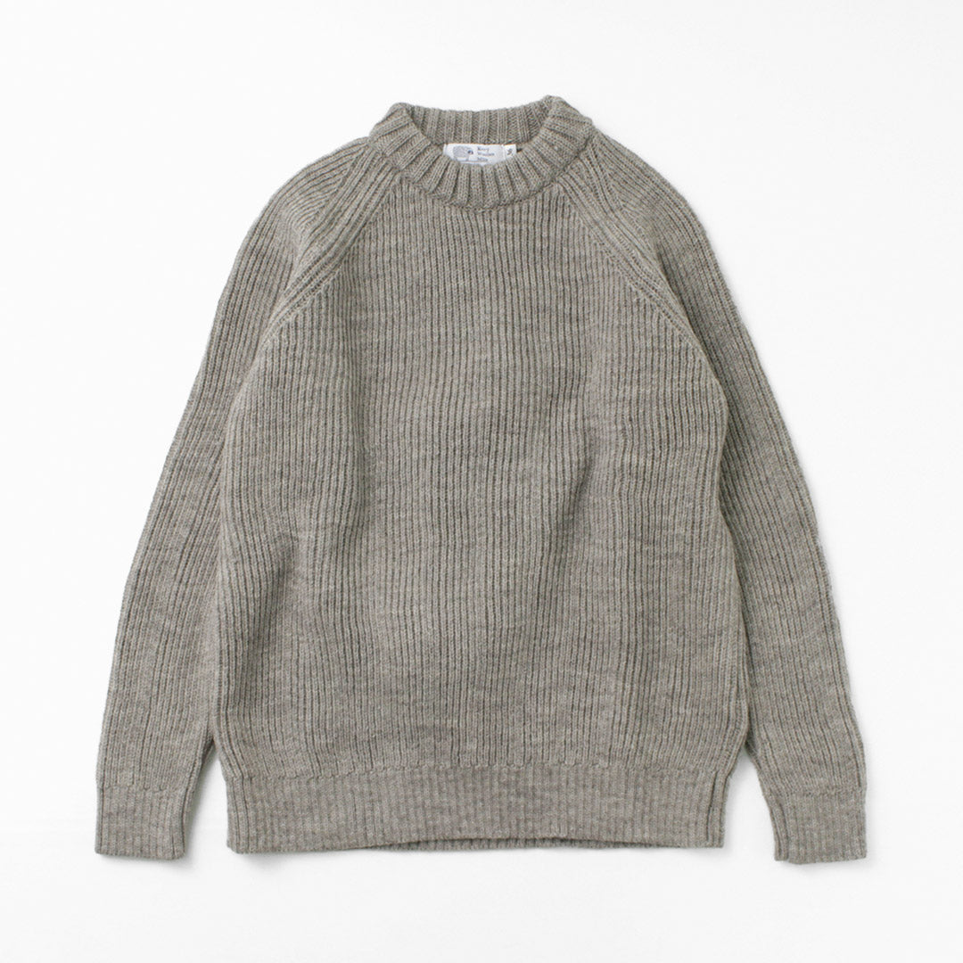 KERRY WOOLEN MILLS / 7G 1PLY 渔夫罗纹圆领针织衫