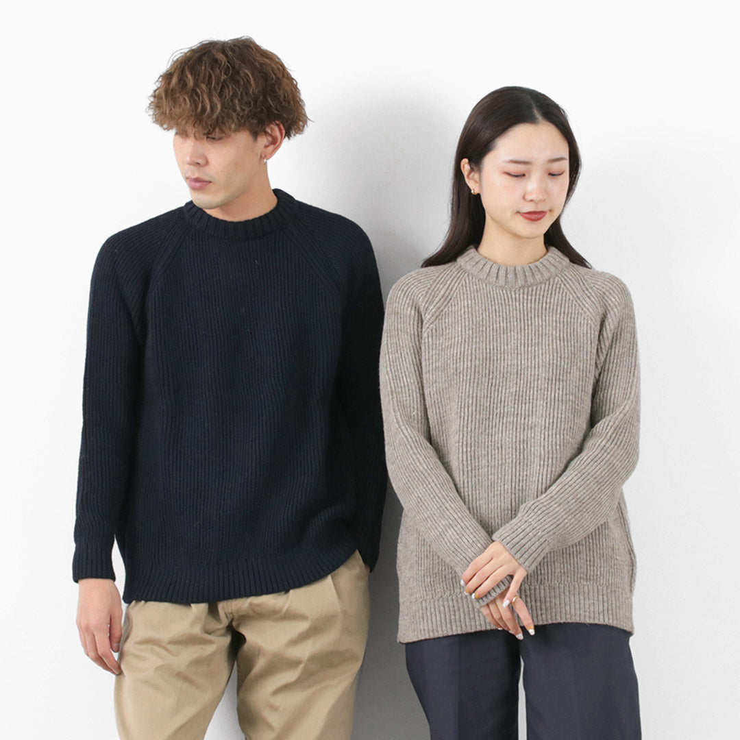 KERRY WOOLEN MILLS / 7G 1PLY 渔夫罗纹圆领针织衫
