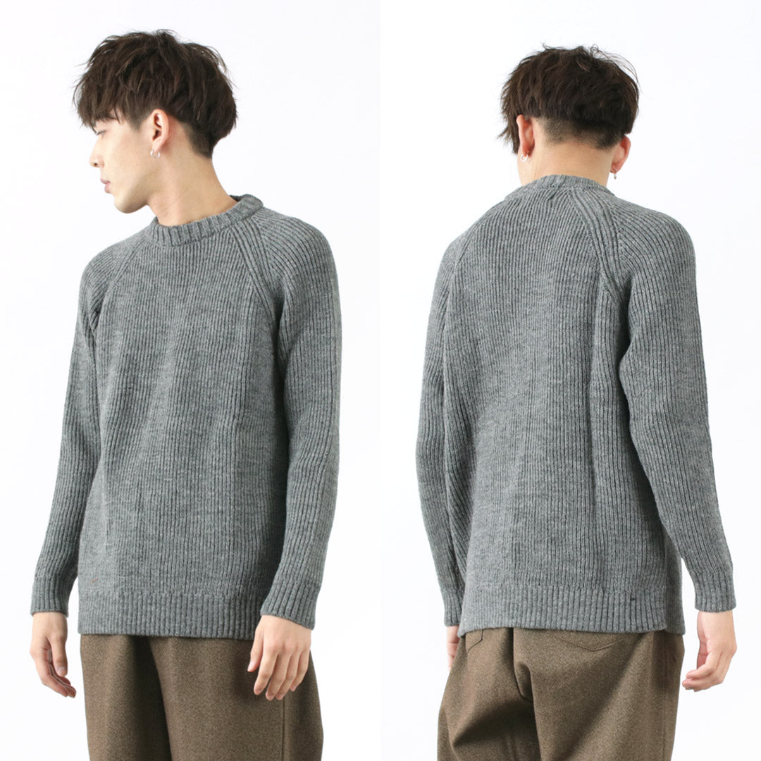 KERRY WOOLEN MILLS / 7G 1PLY 渔夫罗纹圆领针织衫