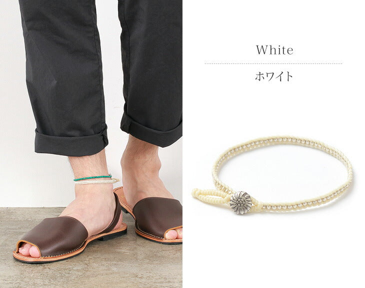 PHADUA / Wax cord single strand concho anklet