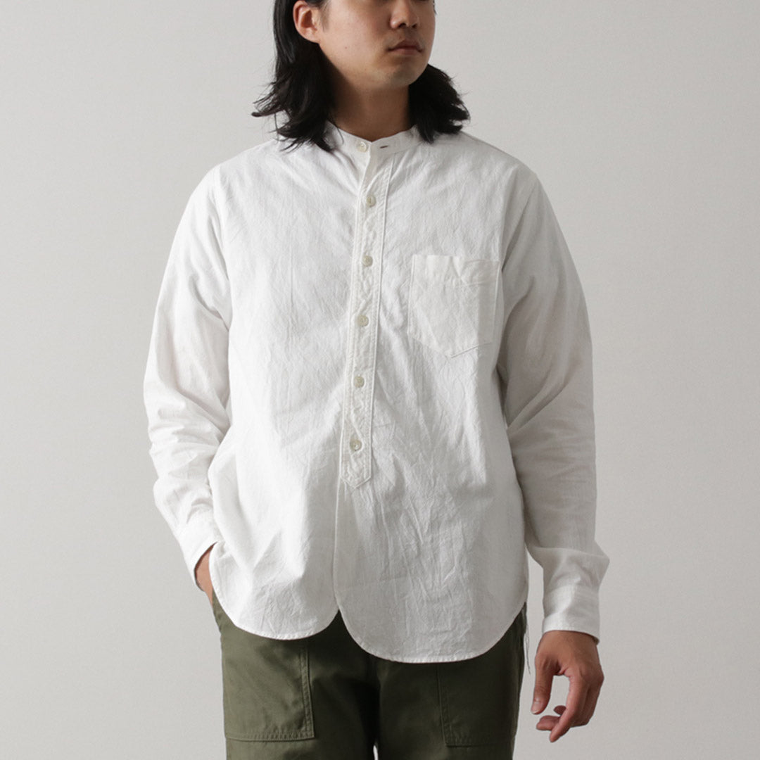 FOB FACTORY / F3429 Long Sleeve Band Collar Ox Shirt
