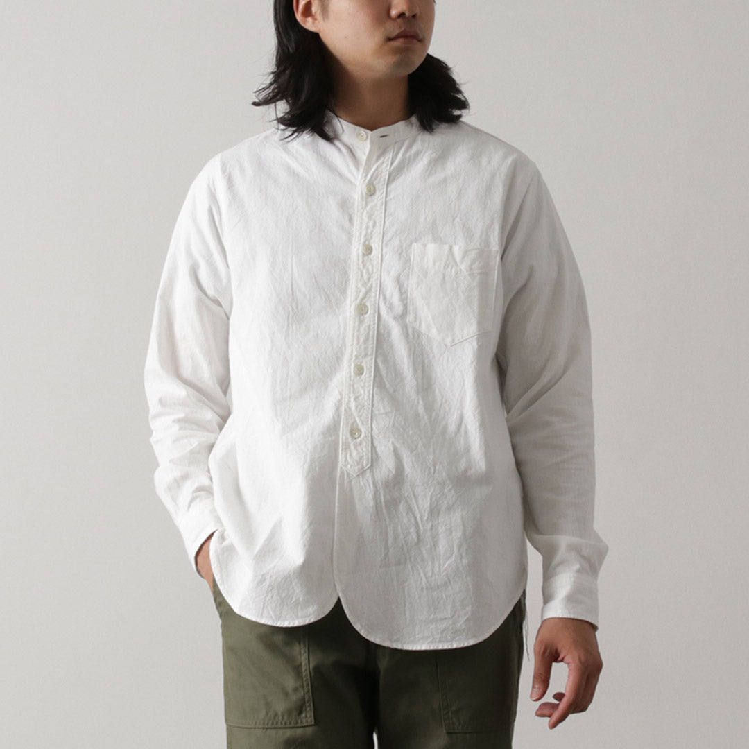 FOB FACTORY / F3429 Long Sleeve Band Collar Ox Shirt