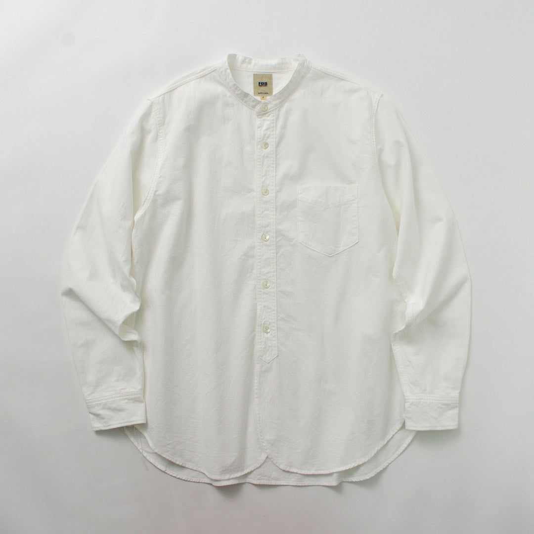 FOB FACTORY / F3429 Long Sleeve Band Collar Ox Shirt