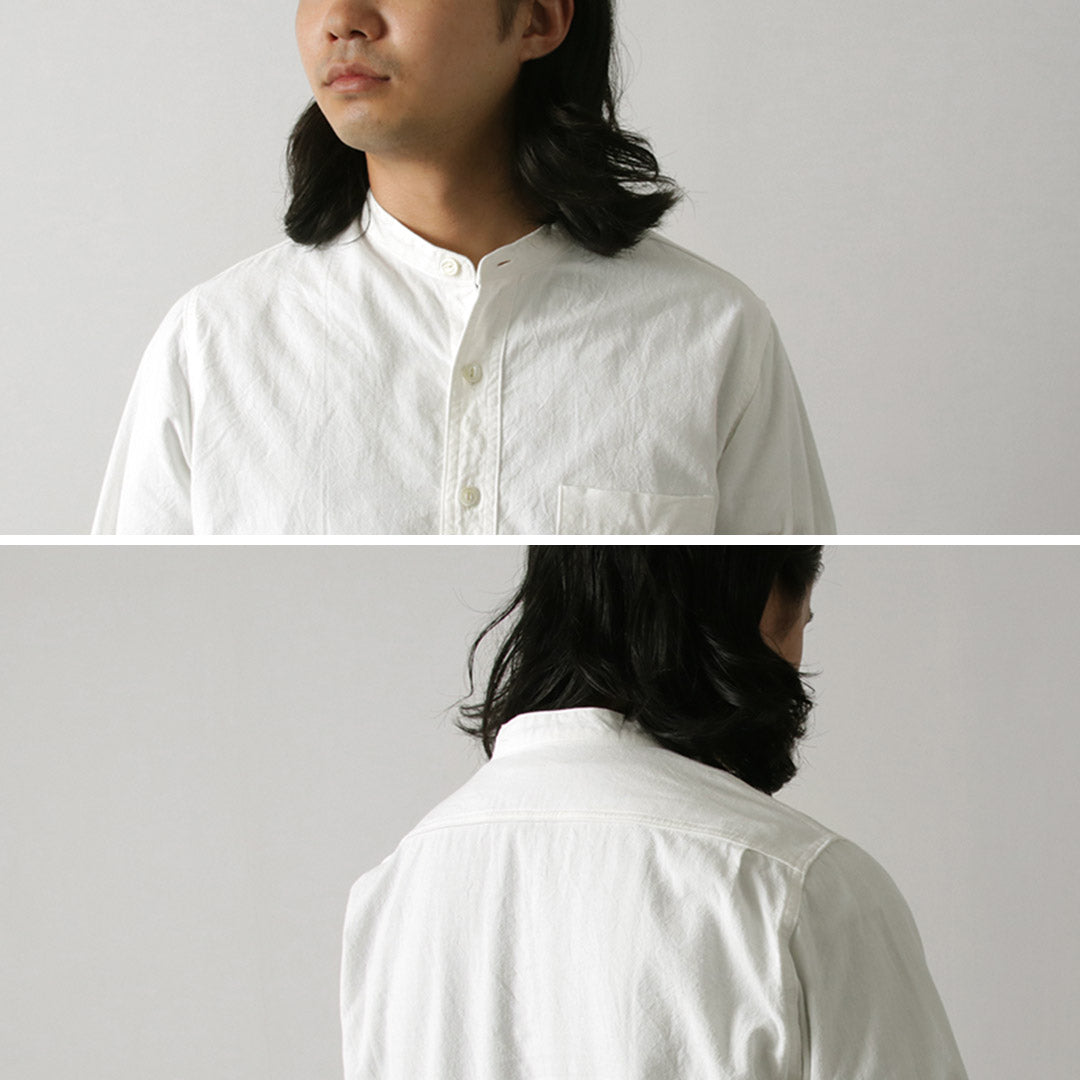 FOB FACTORY / F3429 Long Sleeve Band Collar Ox Shirt