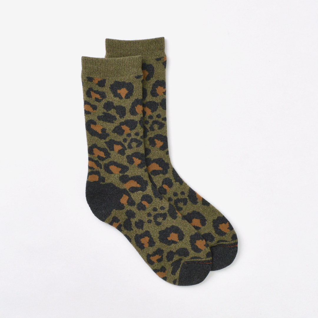 ROTOTO / R1340 Pile Leopard Crew Socks