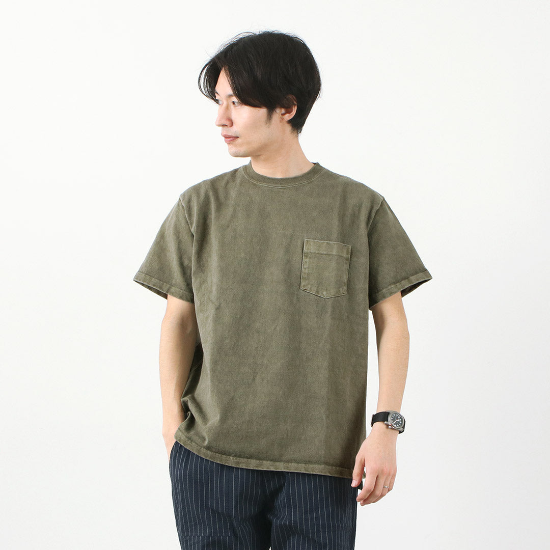 Camiseta de bolsillo de manga corta de manga de manga buena / manga pesada
