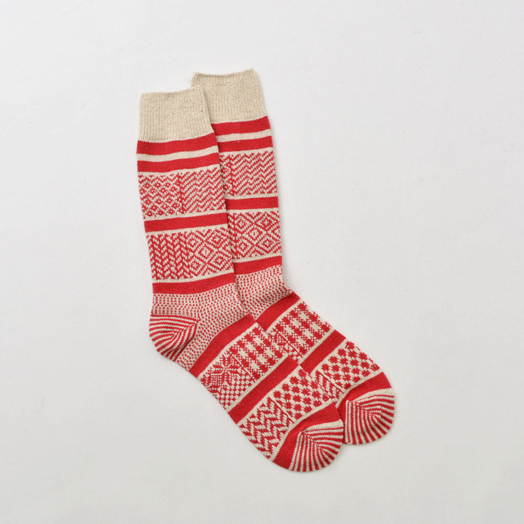 ROTOTO / Chaussettes Multi-Jacquard Crew
