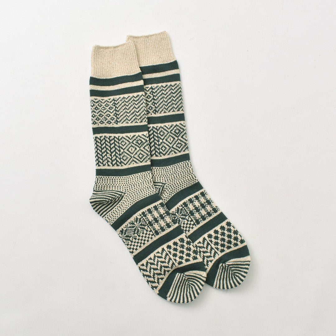 ROTOTO / Chaussettes Multi-Jacquard Crew