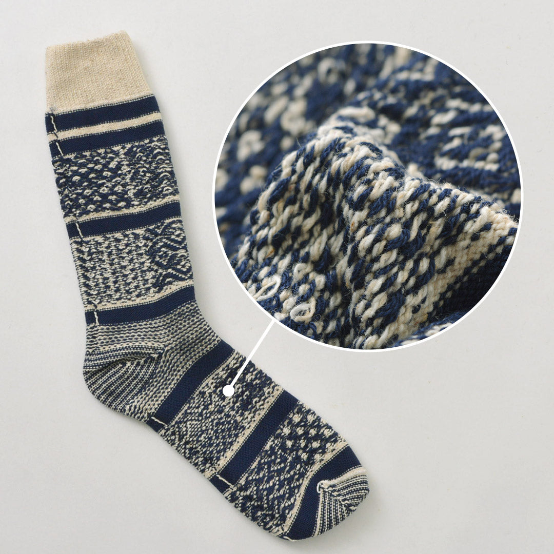 ROTOTO / Chaussettes Multi-Jacquard Crew