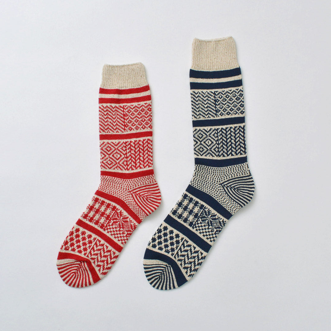 ROTOTO / Chaussettes Multi-Jacquard Crew