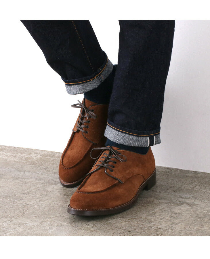 WHEELROBE / 15078S Chaussures en daim à coutures épaisses et bout moc