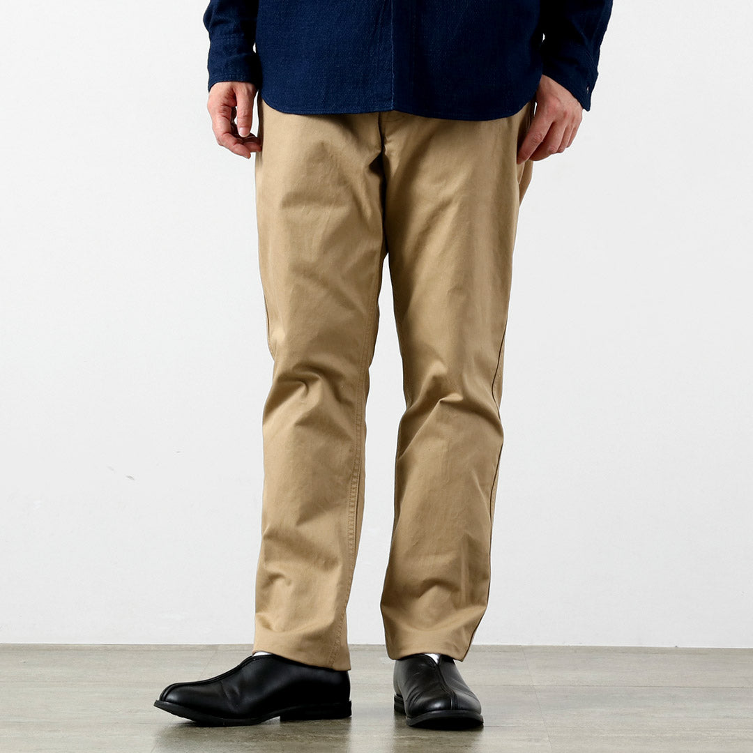 JAPON BLEU JEANS / RJB1610 40/3 Pantalon chino vintage large et effilé en sergé à nombre élevé