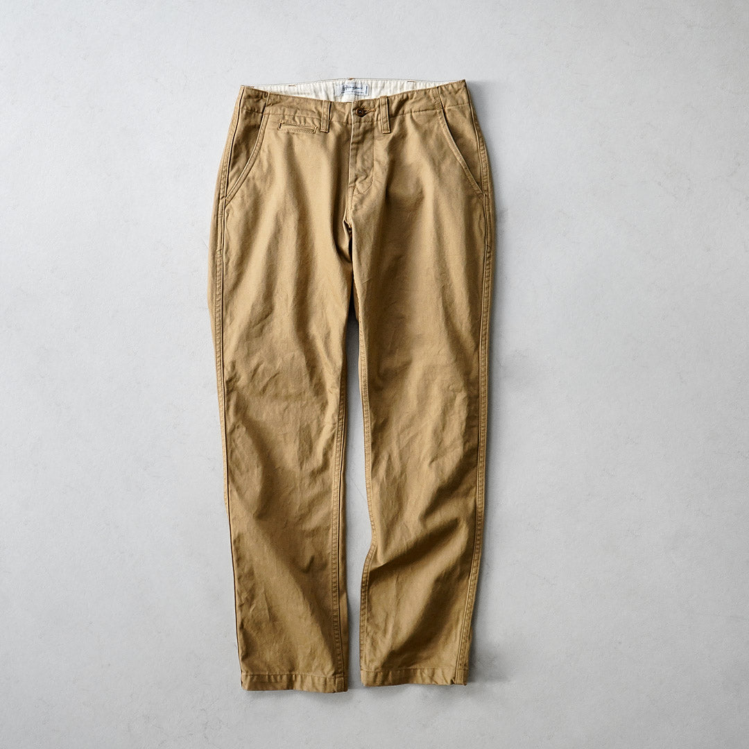 JAPON BLEU JEANS / RJB1610 40/3 Pantalon chino vintage large et effilé en sergé à nombre élevé