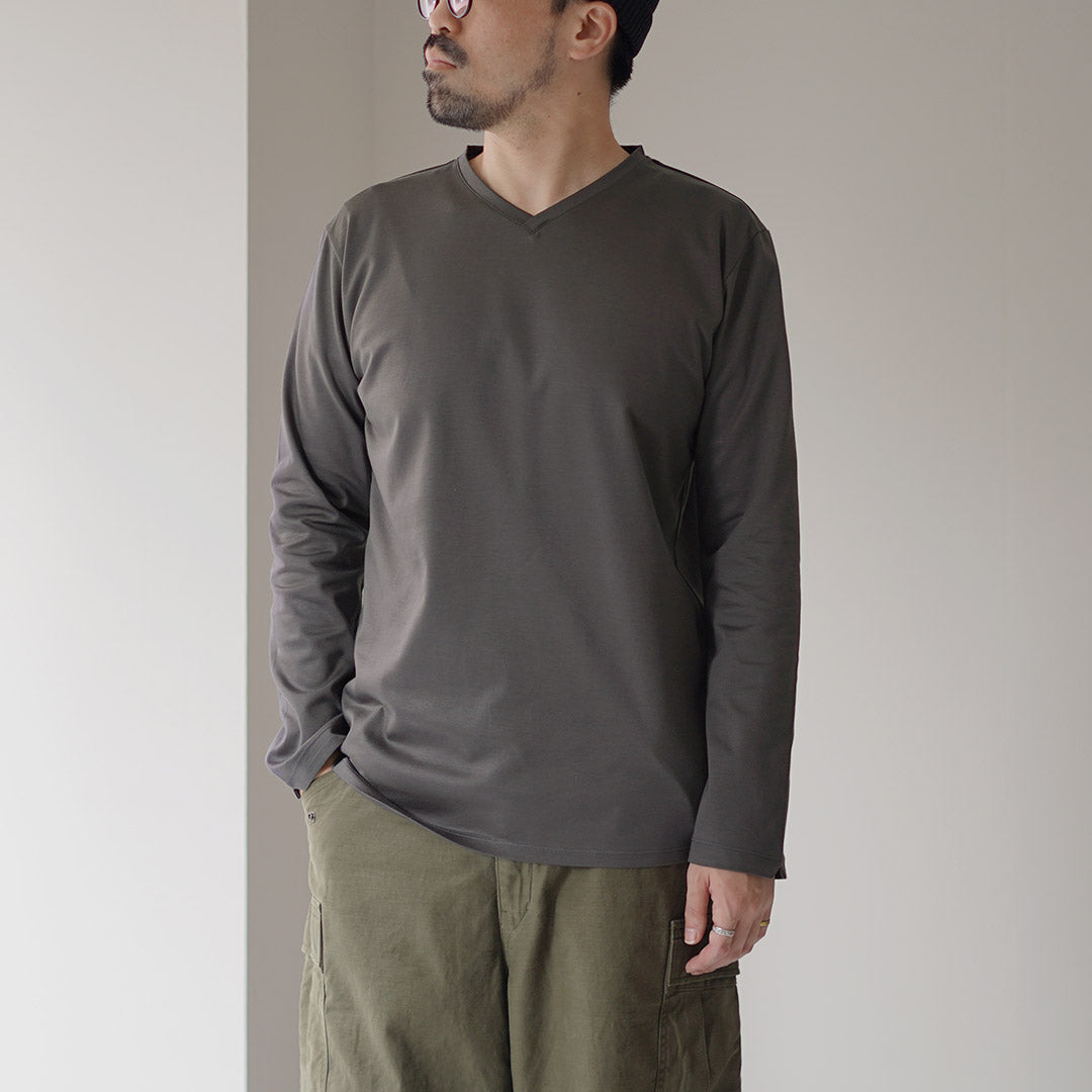 RE MADE IN TOKYO JAPÓN / Camiseta de vestir de manga larga con cuello en V hecha en Tokio