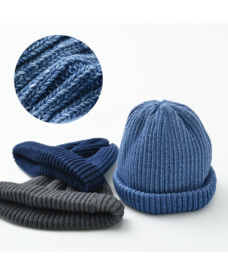 Rototo / Indigo Cotton Roll up Geanie
