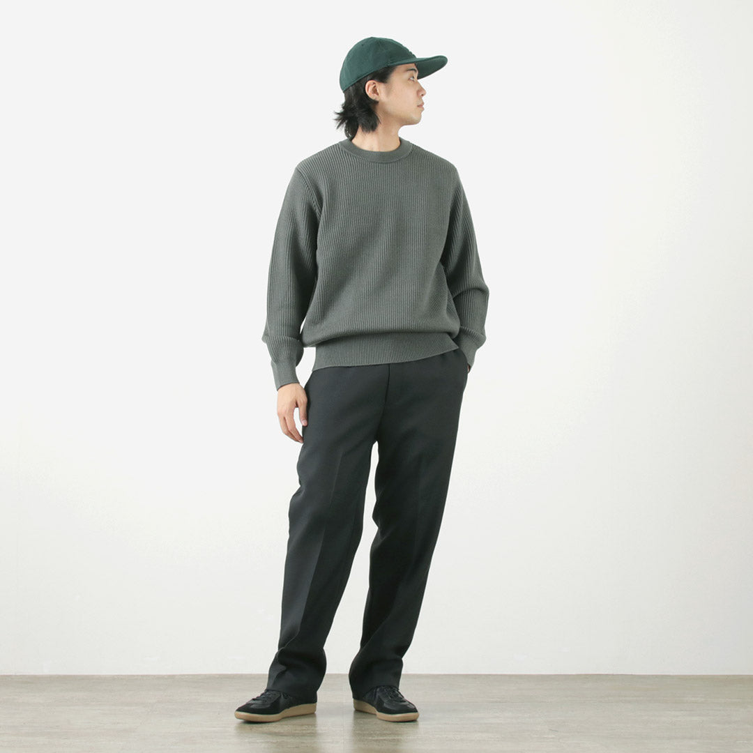 YONETOMI NEW BASIC / 超细羊毛罗纹针织套头衫