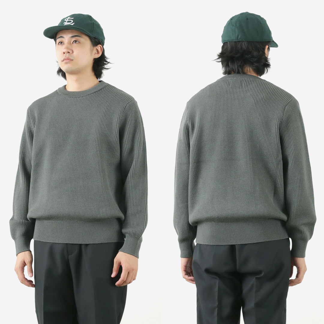 YONETOMI NEW BASIC / 超细羊毛罗纹针织套头衫