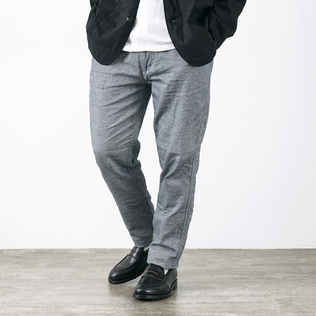 FOB FACTORY / F0513 Pantalón cambray de tejido doble de lino y algodón