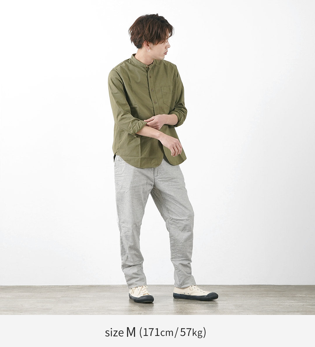 FOB FACTORY / F0513 Pantalón cambray de tejido doble de lino y algodón