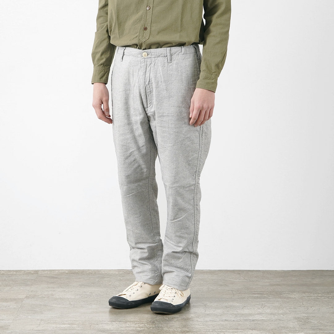 FOB FACTORY / F0513 Pantalón cambray de tejido doble de lino y algodón
