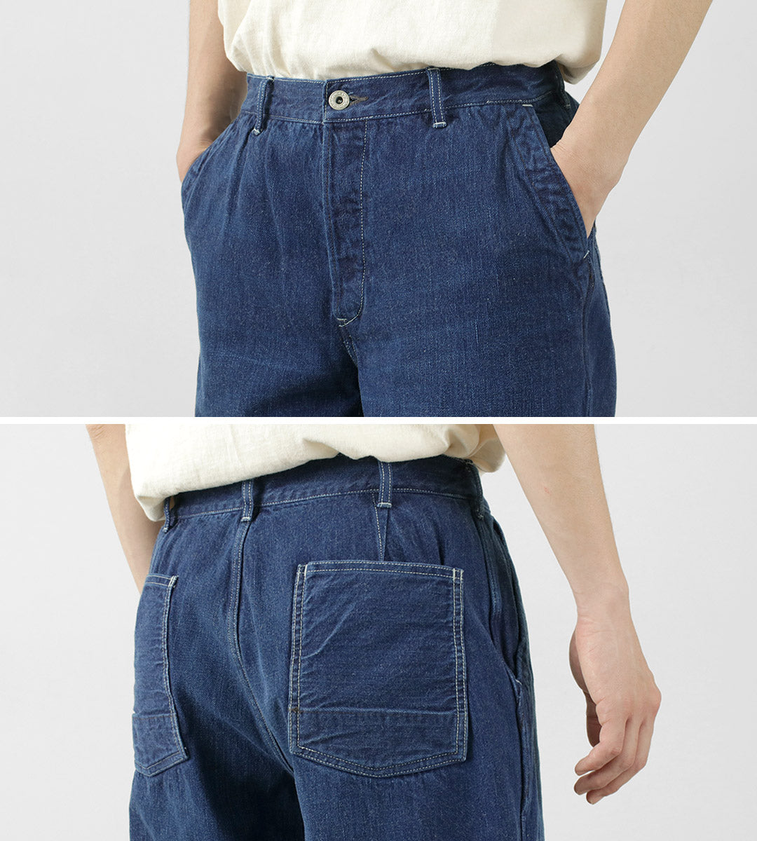 FOB FACTORY / F0511 WW2 Pantalón de cubierta vaquero Acabado usado