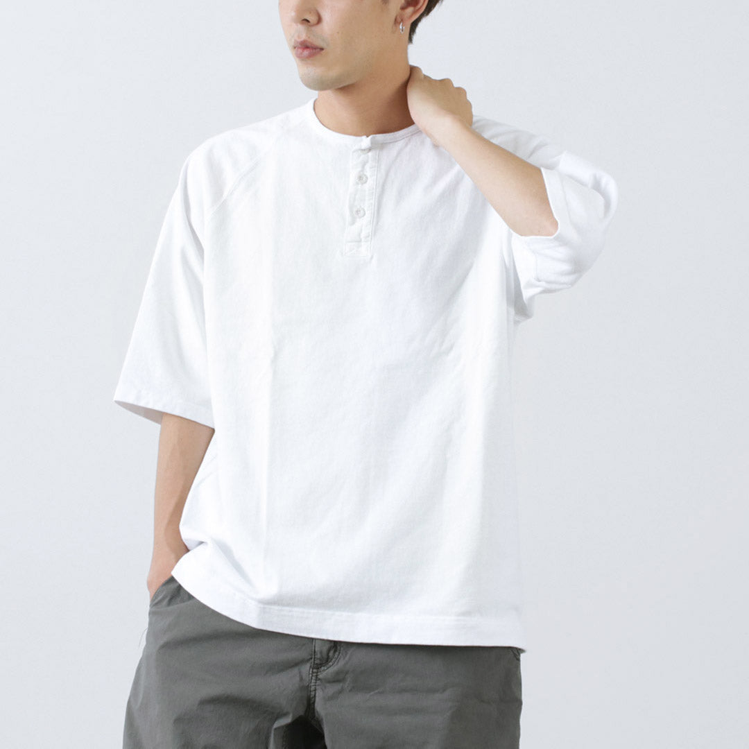 GOOD ON / Half Sleeve Heavy Retro Henry Neck T-Shirt