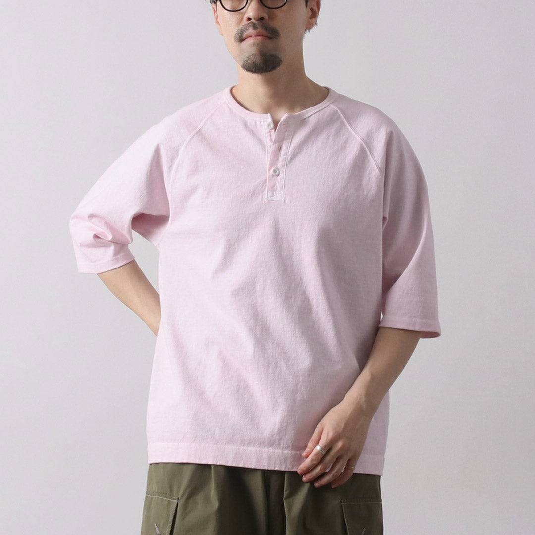 GOOD ON / Half Sleeve Heavy Retro Henry Neck T-Shirt