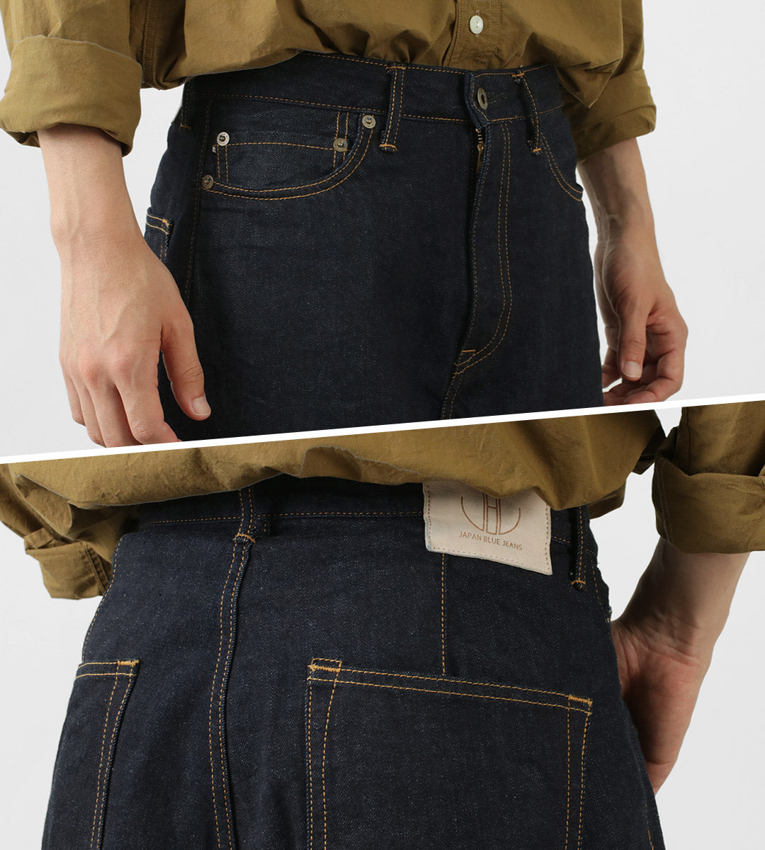 JEANS AZUL JAPÓN / RJB6171 Pantalón cónico ancho de orillo de 12 oz