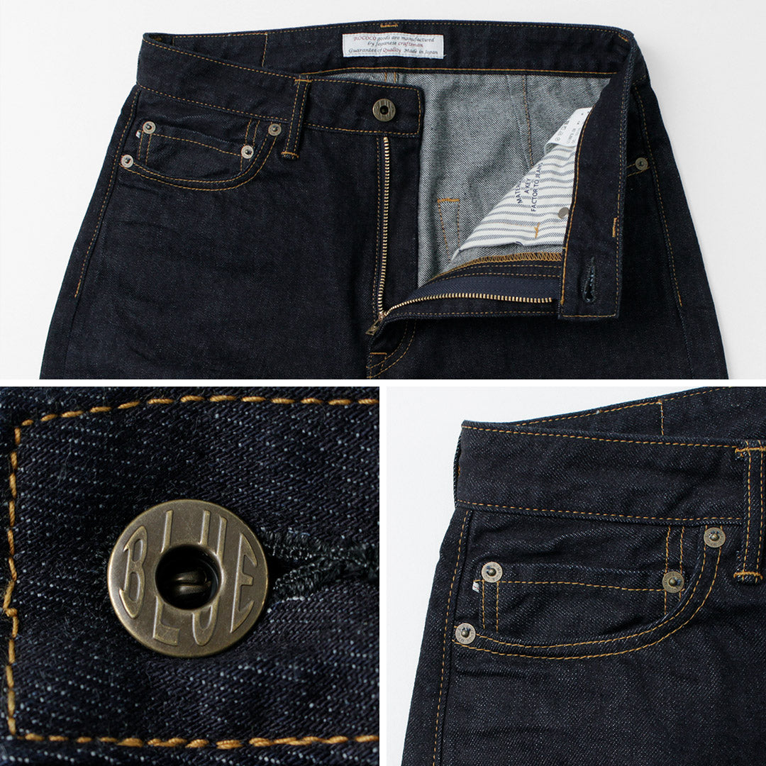 JEANS AZUL JAPÓN / RJB6171 Pantalón cónico ancho de orillo de 12 oz