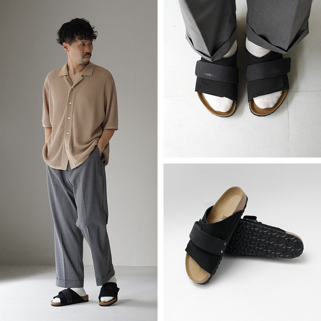 BIRKENSTOCK / Sandalias Kyoto de ante y piel nobuck