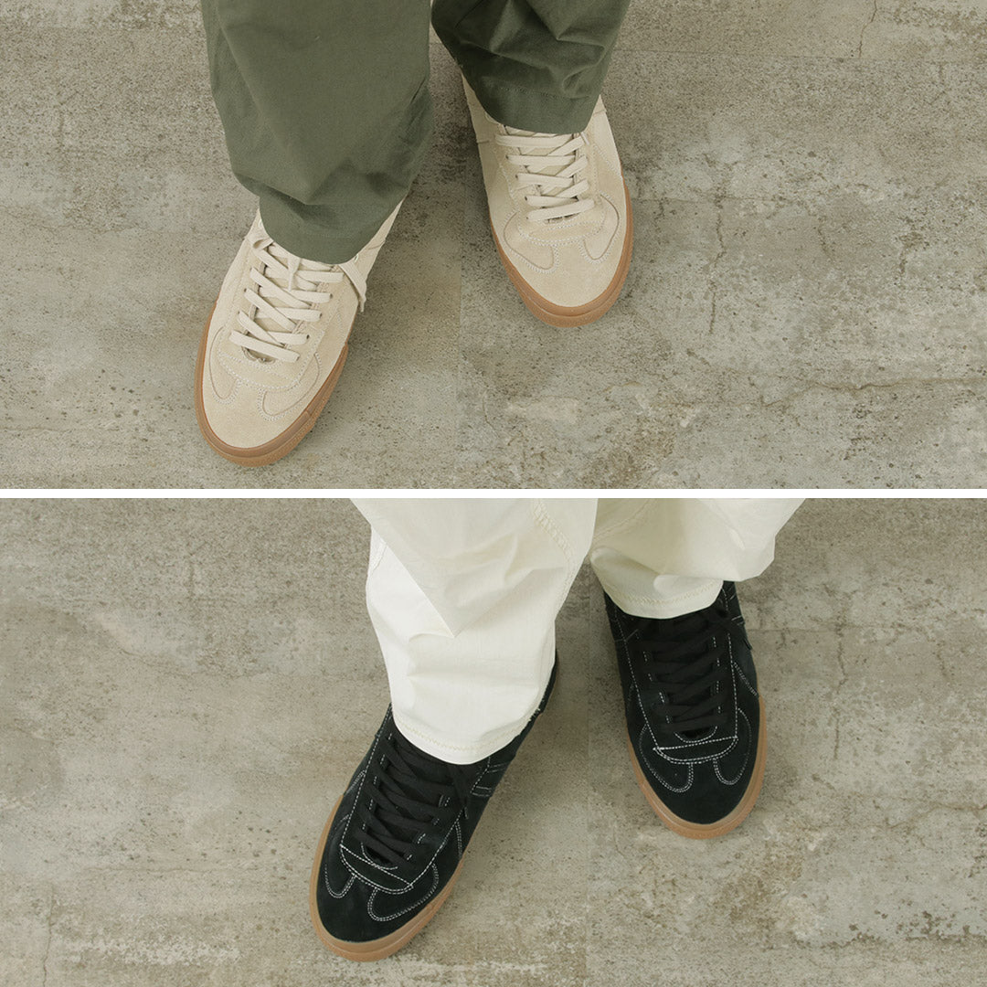 REPRODUCTION DE TROUVÉ / Baskets militaires allemandes en cuir rétractable à moitié coupé