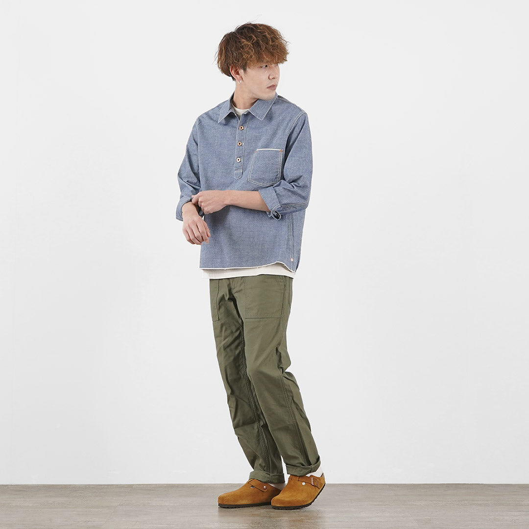FOB FACTORY / F3487 Chambray Pullover Shirt