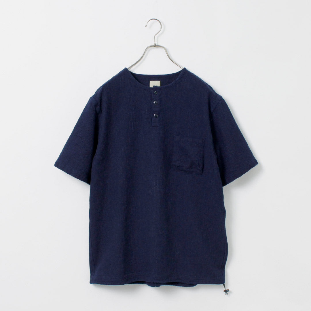 FOB FACTORY / F3493 Indigo Waffle T-shirt