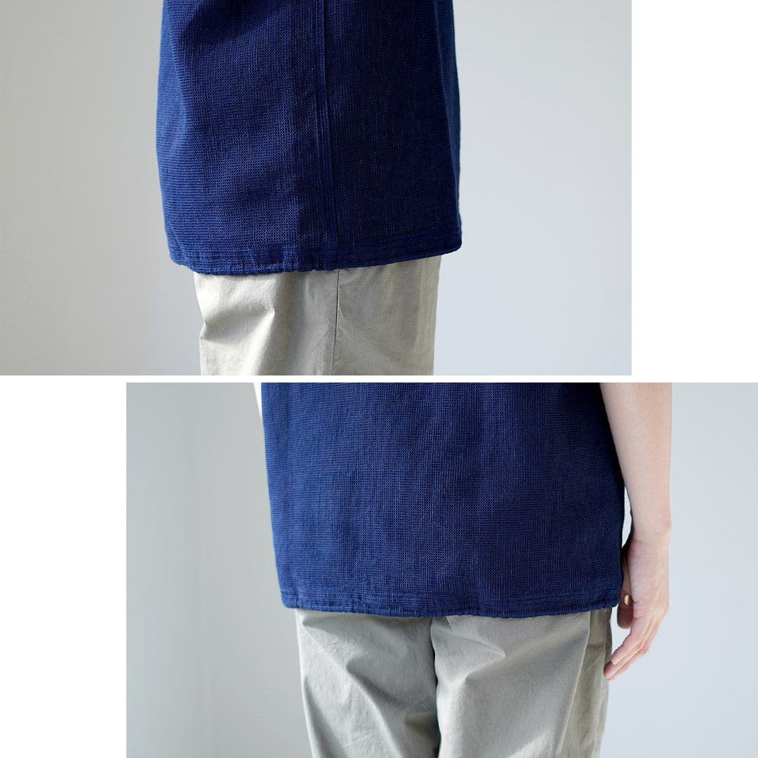 FOB FACTORY / F3493 Indigo Waffle T-shirt