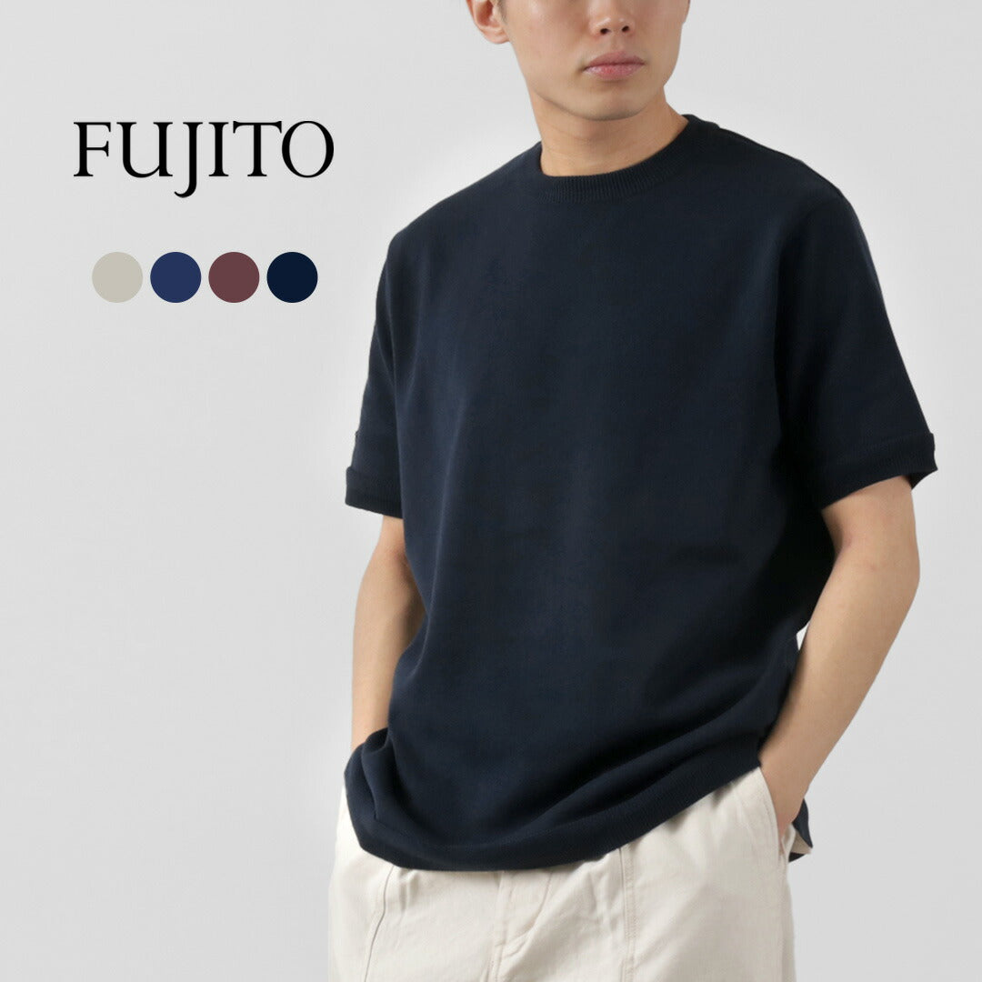 FUJITO / Crew Neck Knit T-Shirt