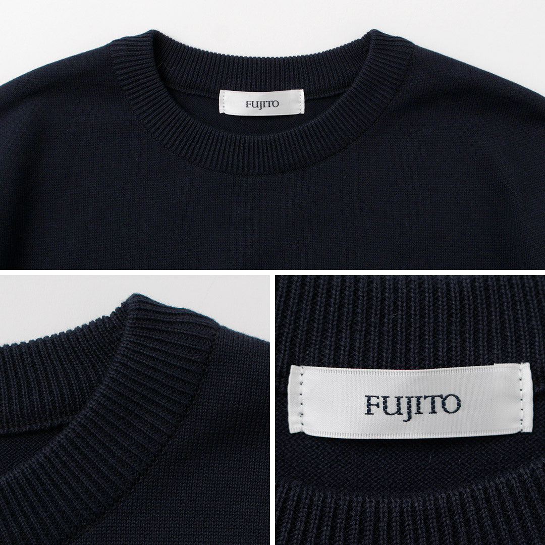 FUJITO / Crew Neck Knit T-Shirt