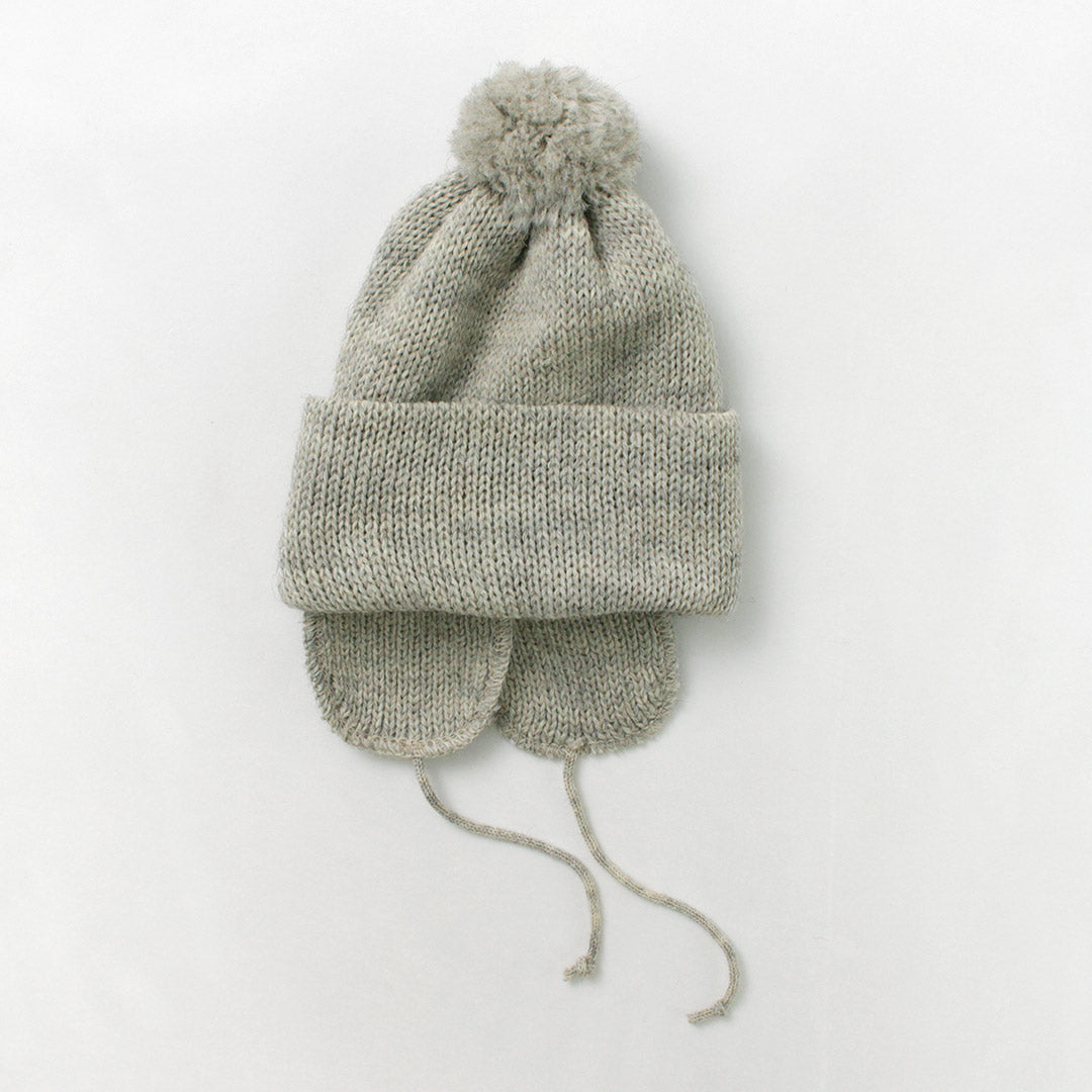 Highland 2000 / 3G 솔리드 밥캡 더블 이어 커버 및 POM POM 및 Chin Rope (20cm)