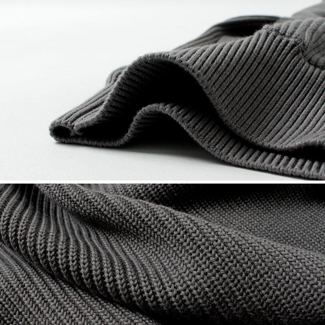 YONETOMI NEW BASIC / Blouson en maille côtelée de laine extra fine