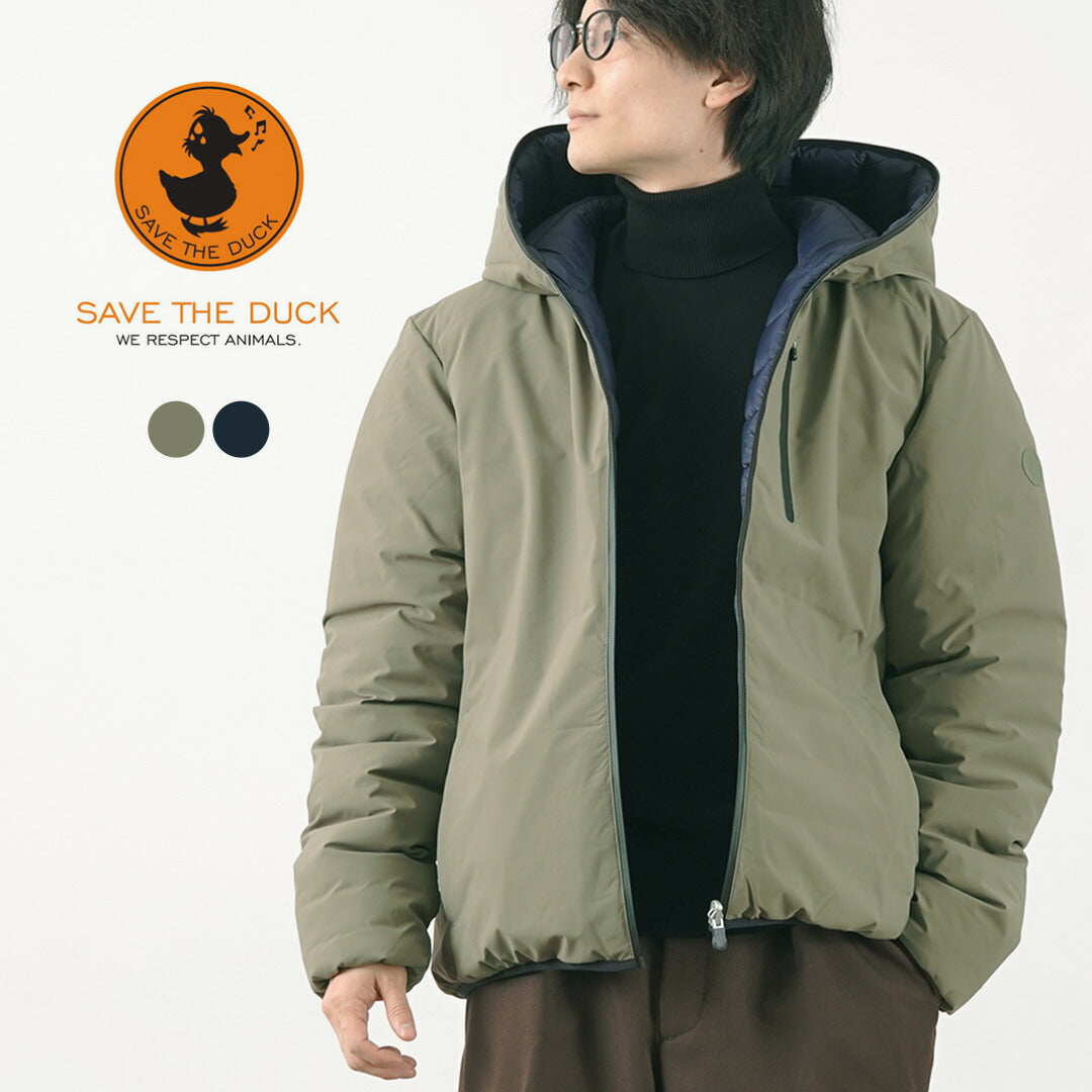 SAVE THE DUCK / Veste à capuche réversible en duvet synthétique Ezra